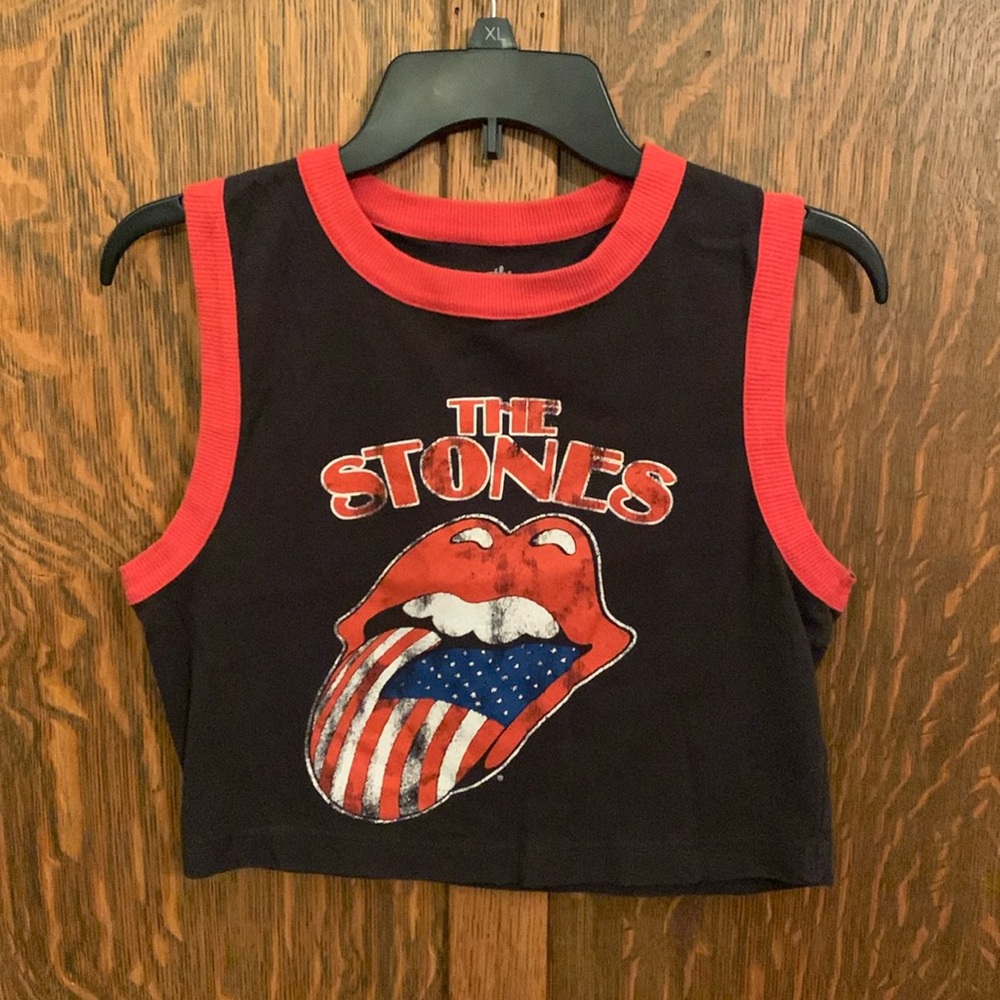 The Rolling Stones American Flag Logo Crop Top XL